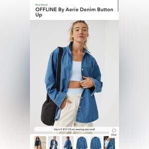 OFFLINE by Aerie Denim Button Up